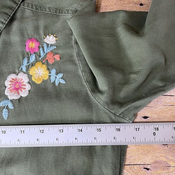 Wonder Nation Sz XL (14-16) Women’s Shirt Drees Used Olive Green - Picture 9 of 15